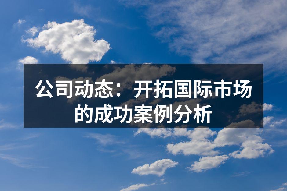 公司动态：开拓国际市场的成功案例分析